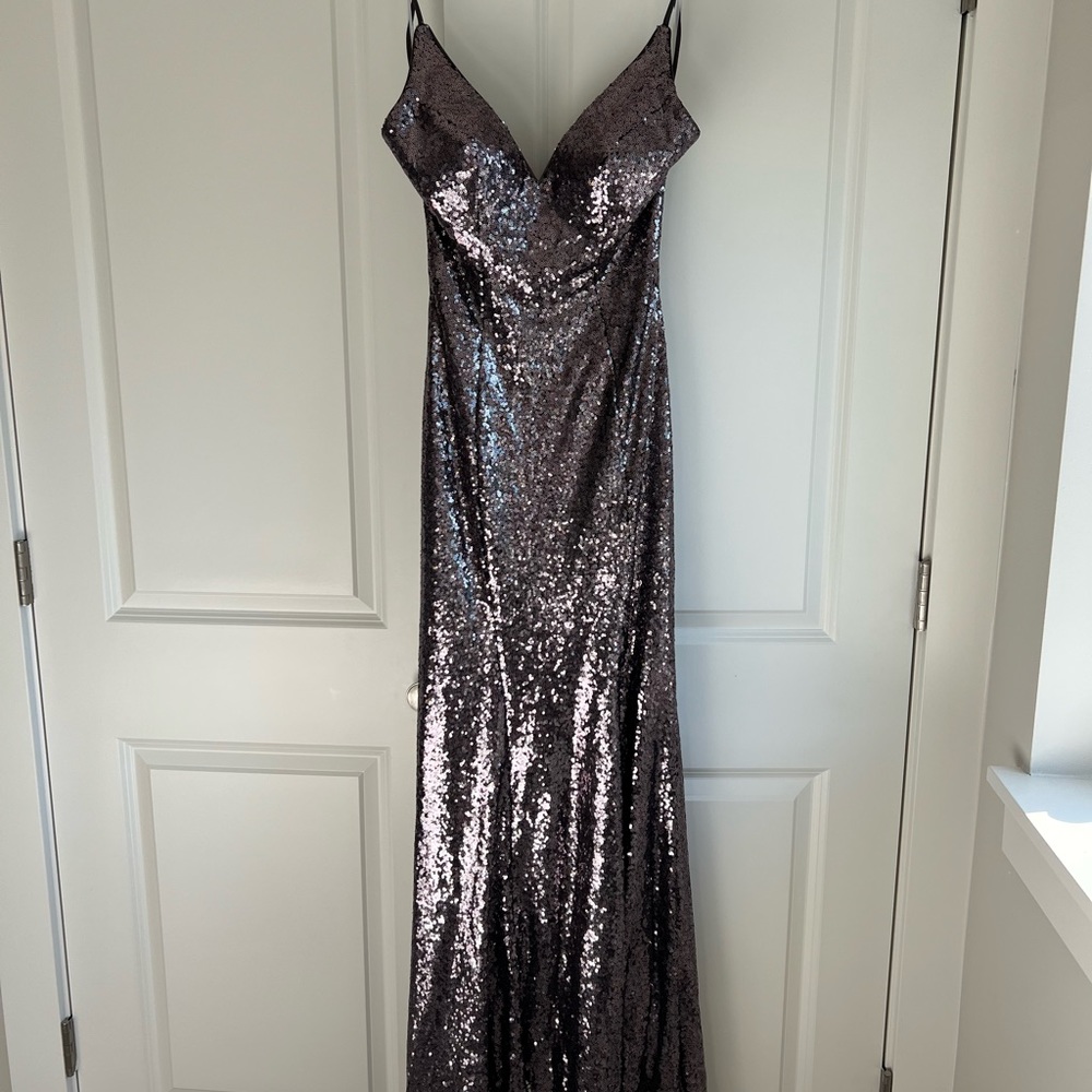 Evening gown grey/rose gold